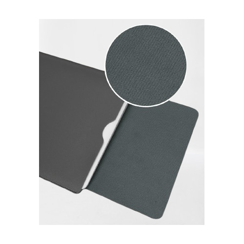 Husa laptop din piele cu mousepad, 13 inch, compartimente versatile, gri