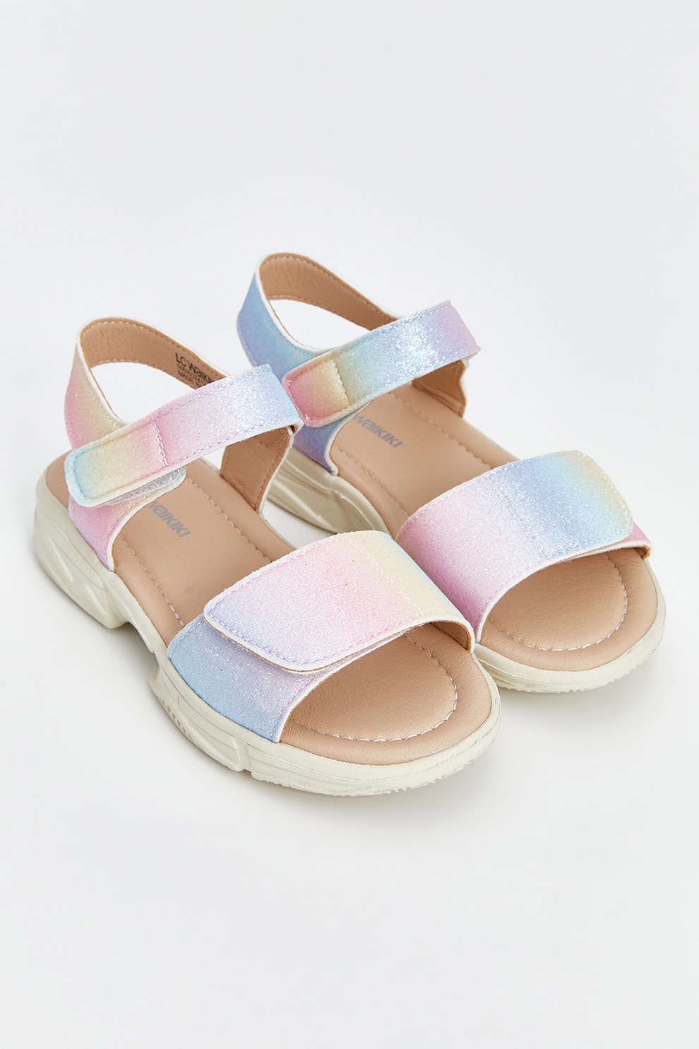 LC WAIKIKI, Sandale cu velcro si aspect stralucitor, Albastru
