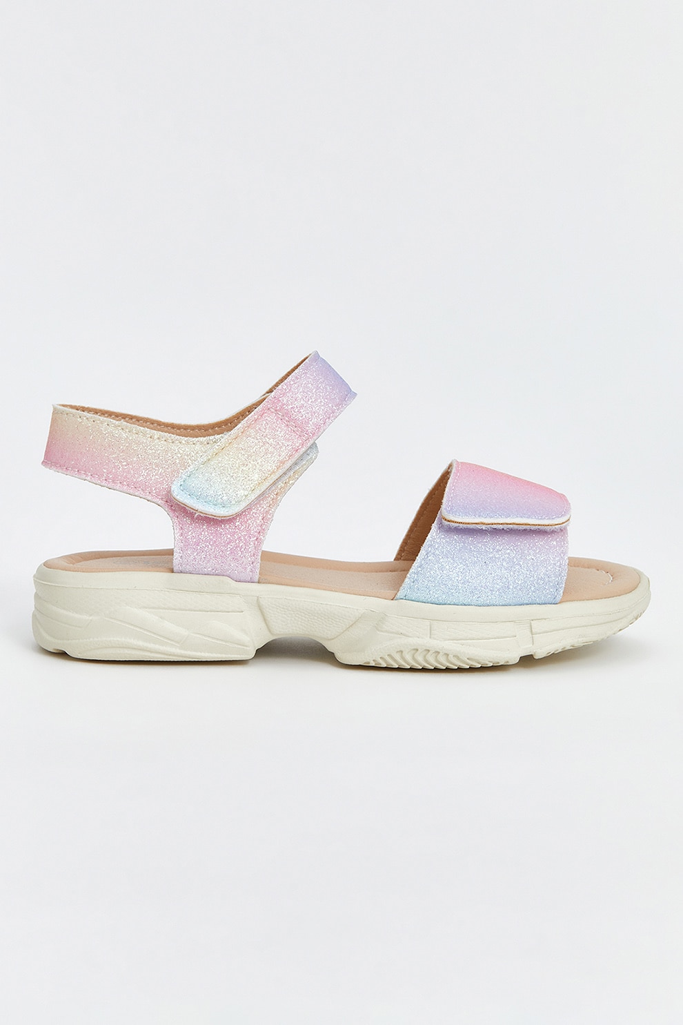 LC WAIKIKI, Sandale cu velcro si aspect stralucitor, Albastru