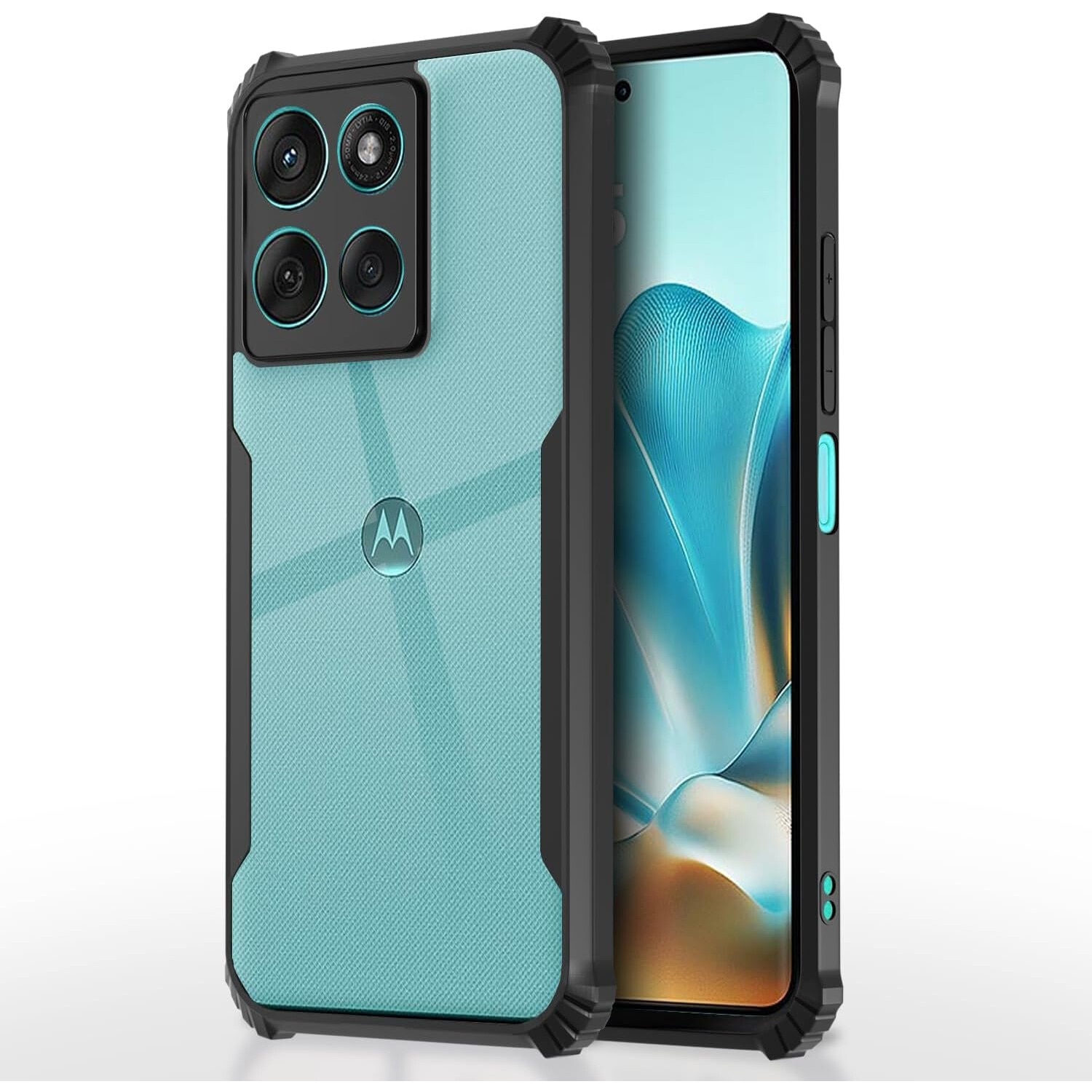 Husa Pentru Motorola Edge 60 fusion, Anti-Shock Protection, TPU/Policarbonat, Negru/Transparent