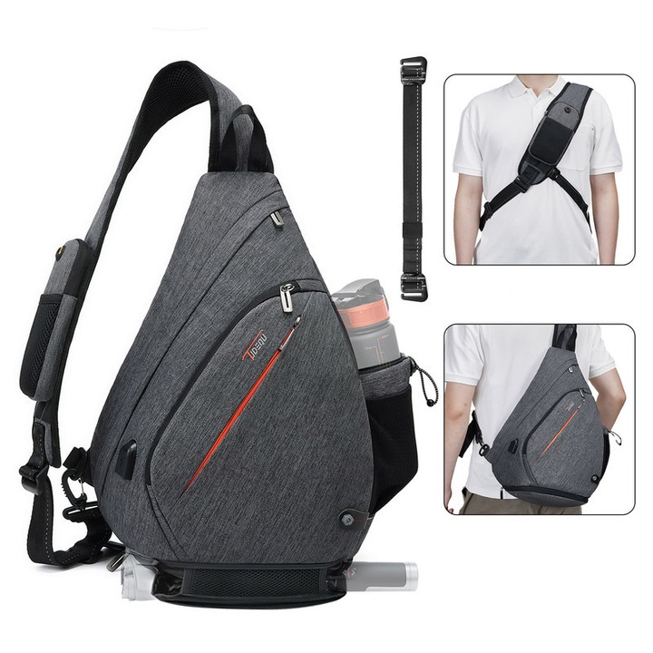 Tudequ férfi vállpántos hátizsák, 19 literes, 8 zsebbel, palacktartóval, vízálló