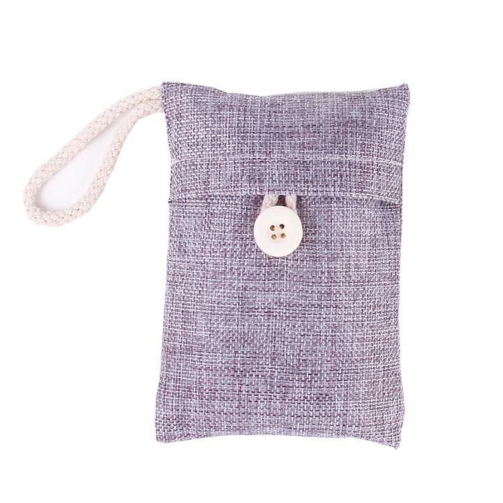 Комплект от 5 торбички с активен въглен, Бамбукови, Ароматизатор за многократна употреба, Екологичен, Безопасен за животни