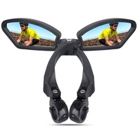 Set 2 Oglinzi Retrovizoare pentru Bicicleta, 360 grade, ABS, Lentile din otel inoxidabil, Trotineta, Scuter, Universale, Negru