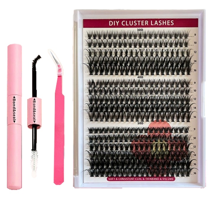 Комплект мигли за удължаване, 3 плътности 3D 4D 5D, 9-16 мм, черен