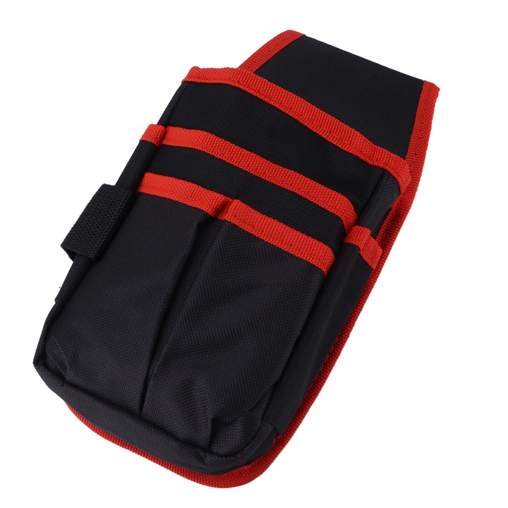 Centura pentru scule HERUSI Oxford 600D rezistenta, multiple buzunare, negru, mica