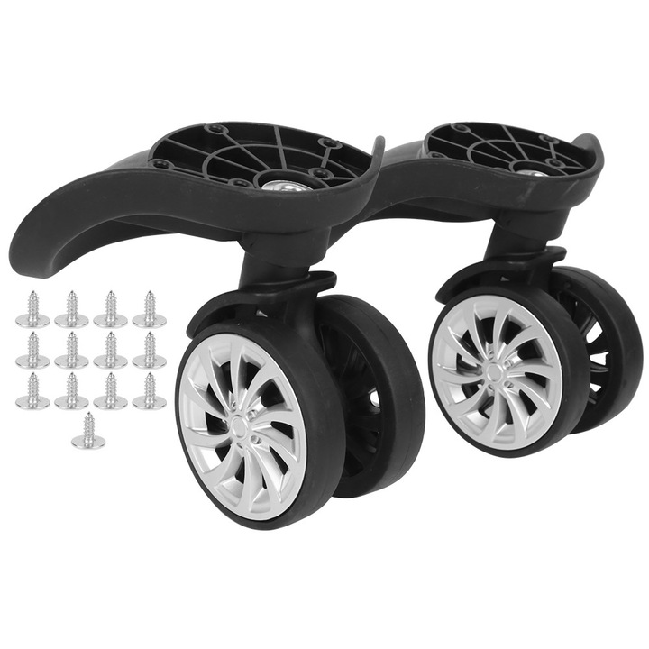 Set 2 roti universale pentru valiza, rezistente, usoare, albastre, 7x7cm