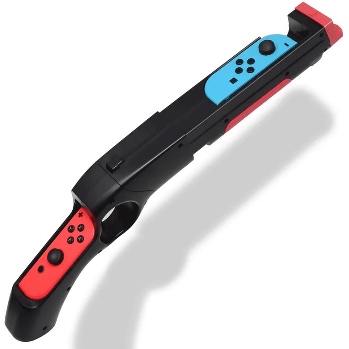 Controller de joc tip arma pentru Switch, negru, ergonomic, pentru jocuri de tragere
