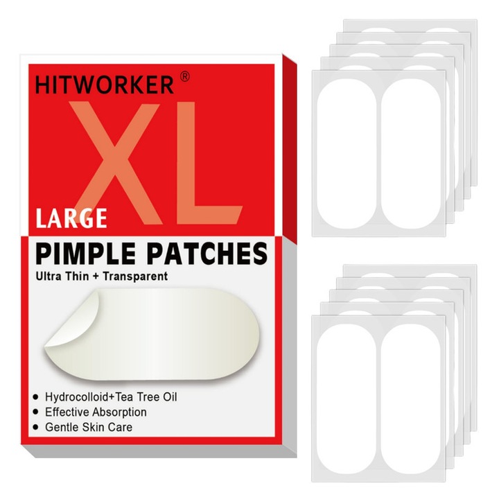 Plasturi acneice Hitworker, set 20 bucati, hidrocoloid, invizibili, pentru toate tipurile de piele
