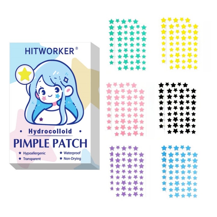 Plasturi acneici Hitworker, 480 bucati, invizibili, pentru acnee, 6-9 ore, medical-grade