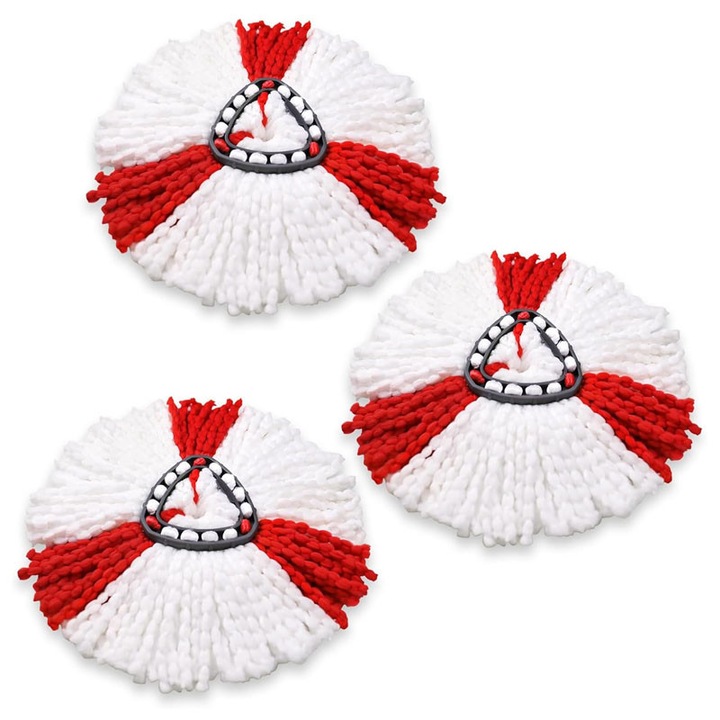 Set de 3 capete de mop din microfibra, Rqiurpn, compatibile cu O-Cedar/Vileda mopul rotativ triunghiular, 4x5.7 inch, curatare eficienta