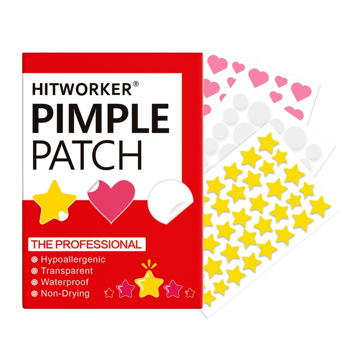 Plasturi acneice Hitworker, 112 bucati, hidrocoloid, invizibili