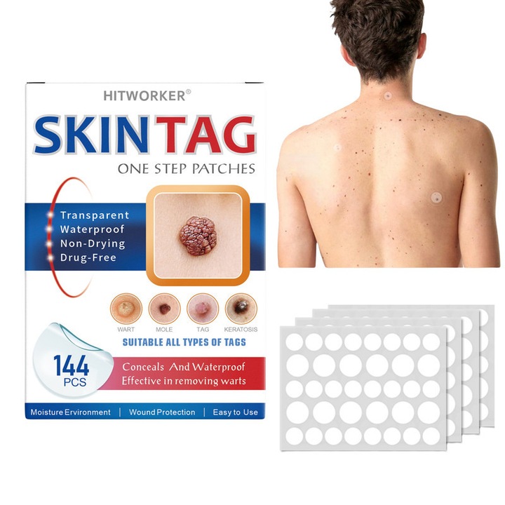 Plasturi pentru acnee Hitworker, 144 bucati, ingrediente naturale, translucizi, pentru fata si corp