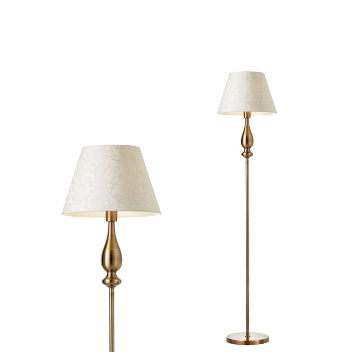 Lampadar Fabiola 02-714, 1 x E27, 1550 mm, alama antica + bej, vintage