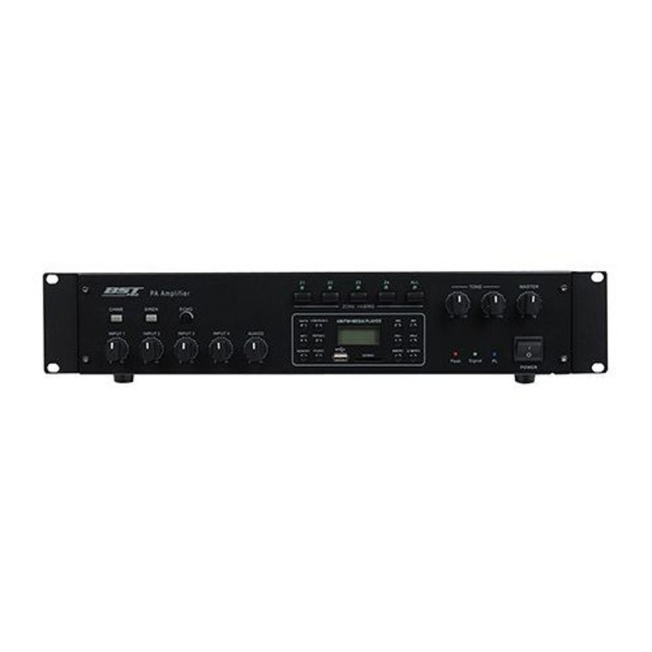 Линеен усилвател с FM/AM тунер 100V 240W 4микрофона/2AUX