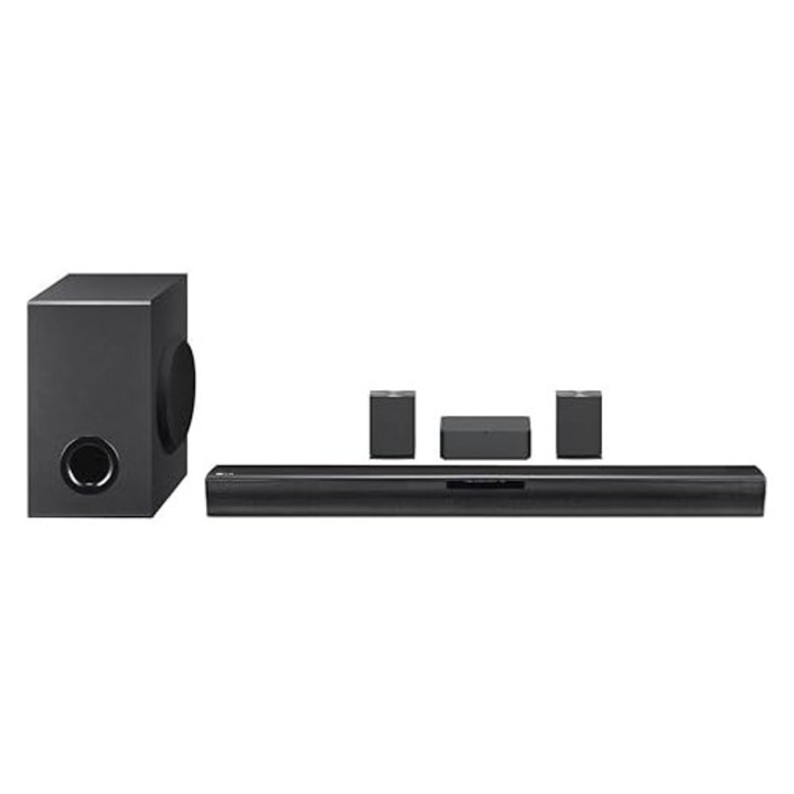 LG SQC4R Soundbar 4.1 (220W) vezeték nélküli mélynyomóval és hátsó hangszórókkal – Adaptív hangvezérlés, Bluetooth, fekete