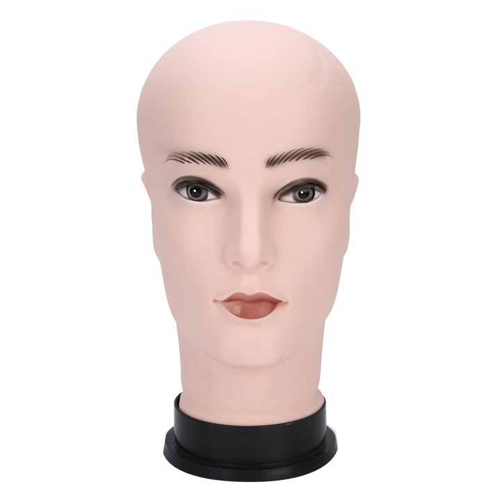 Cap de manechin PVC, alb, 18x14x13cm, pentru afisaj accesorii