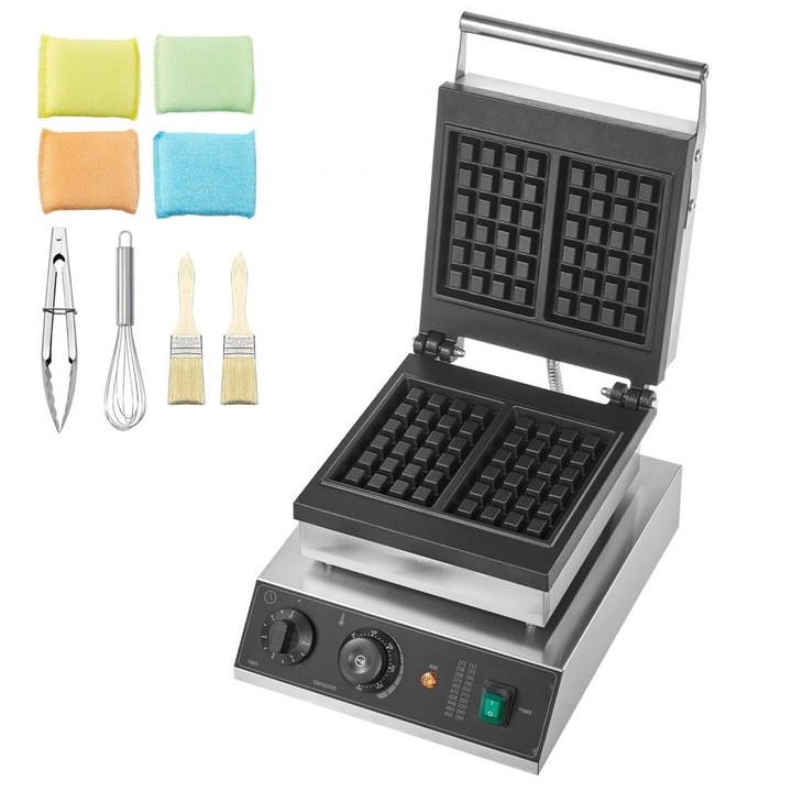 Aparat Electric pentru Vafe, 2 Forme Dreptunghiulare, Putere 2000W