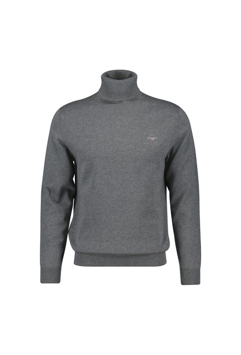 Gant, Pulover de bumbac cu guler inalt, Gri