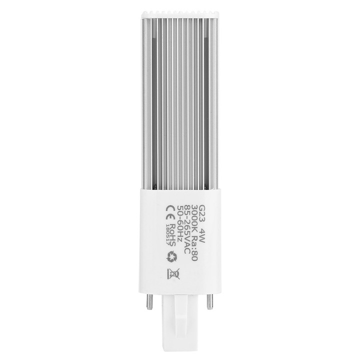 Компактна LED крушка, 4W, 2 пина, топла светлина, 85-265V, G23