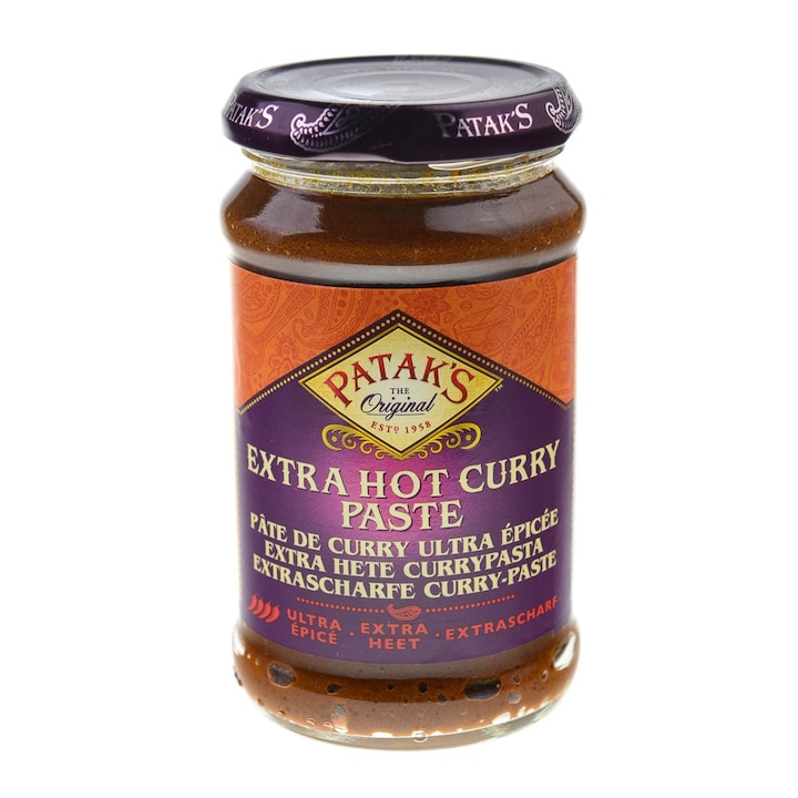 PATAKS Curry Spice Paste Hot Pasta pentru Curry Picant 283g