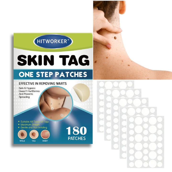 Plasturi pentru acnee Hitworker, 180 bucati, ingrediente naturale, translucizi, pentru fata si corp