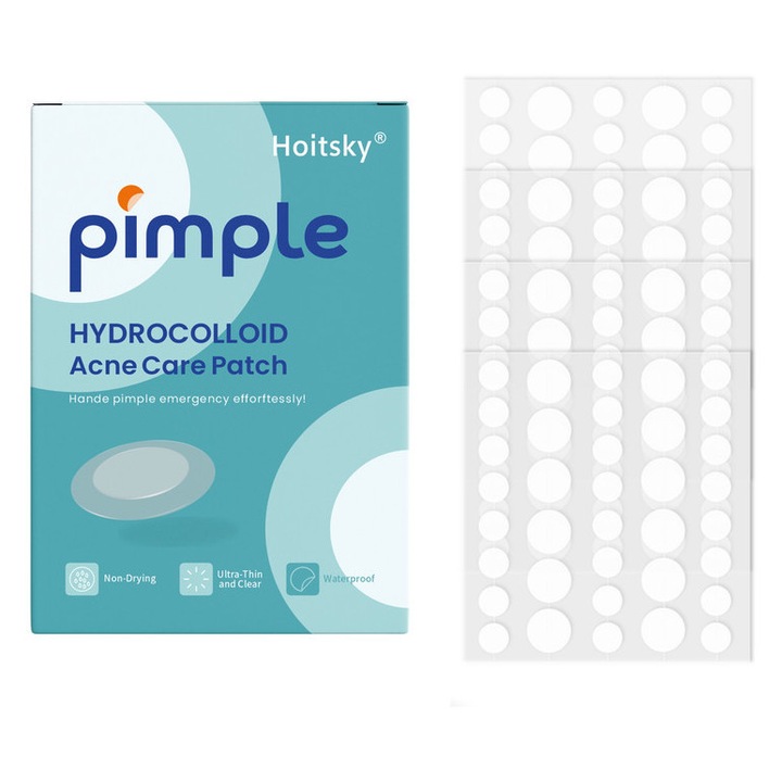 Plasturi acneice Hitworker, 144 bucati, hidrocoloid, invizibili, pentru toate tipurile de piele