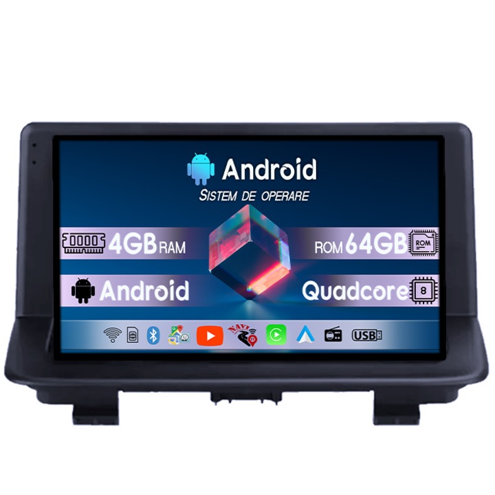 Специализирана навигация Audi Q3 2011-2018, 4GB RAM 64GB ROM, Octacore, 9" QLED 1K дисплей, Carplay, Android 14, Bluetooth, Magazin Play, Поддръжка на AHD камери