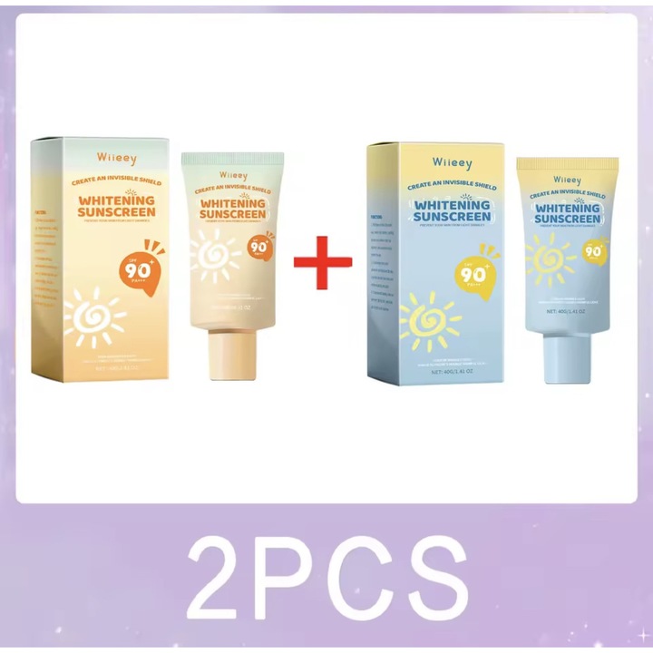 2 darabos SPF90+ fényvédő krémkészlet gyermekeknek és felnőtteknek, könnyű, nem zsíros, frissítő, hidratáló testápoló, gyorsan felszívódik, kellemes a bőrön, 2*40 g