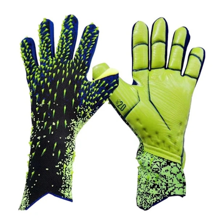 Manusi portar fotbal, verde, marimea 9, nylon si cauciuc, protectie suplimentara degetelor, respirabile