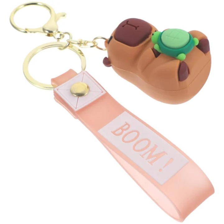 Breloc cu capybara, design creativ, material silicon, dimensiuni 20.50x3.30x3.00cm