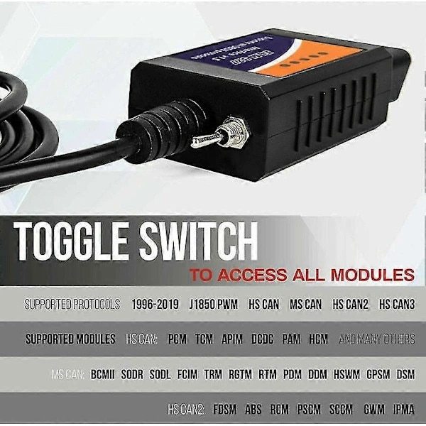 USB Modificado ELM327 MS-CAN HS Forscan OBD2 Escáner De Diagnóstico