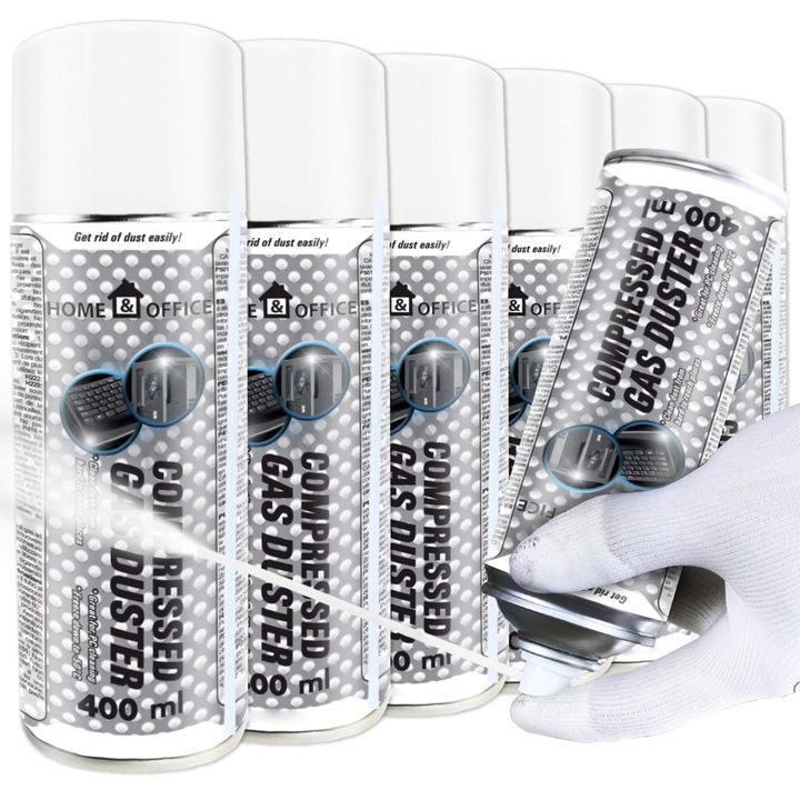 Комплект от 6 охлаждащи спрея AABCOOLING 400 мл - Охладител за електроника, Почистващ, Прозрачен, 205x65x65 мм