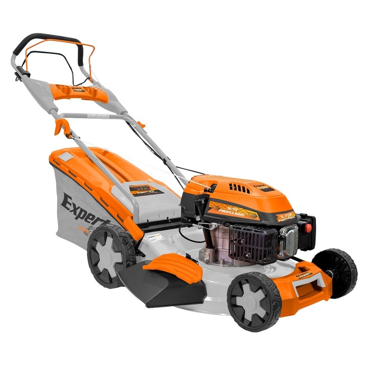 Косачка за трева Ruris Expert, бензинова, 4-тактов двигател 5.7 к.с., 4.2 kW, събиране, задно изхвърляне, странично изхвърляне, функция за мулчиране и измиване, самоходна, ширина на косене 51 см, 65 л