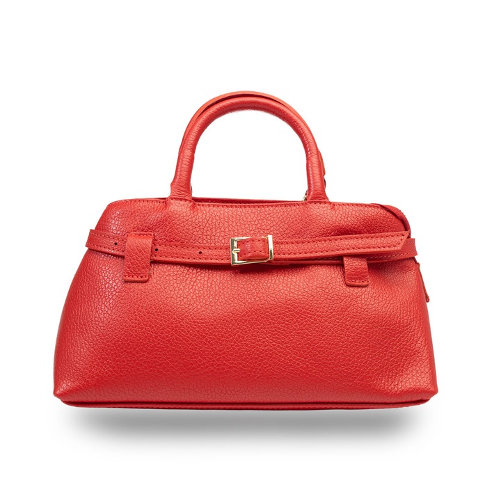 Geanta dama din piele naturala rosu Miriam