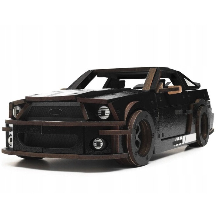 Пъзел, Unimodels, Жребец GT, 25.5x11x7.5 см, 248 части, за деца и възрастни, Черен, Комплект от 1 част, Дърво, 7 години, 248 части, изработен от дърво