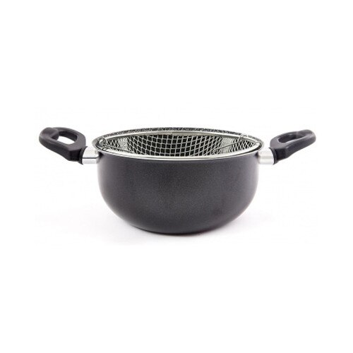 Oala FRIGERELLA STONE cu sita-cos 24cm strat non-aderent neagra