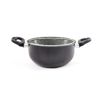 Oala FRIGERELLA STONE cu sita-cos 24cm strat non-aderent neagra