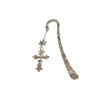 Semn de carte AA cu floricica si cruciulita Semn de carte AA cu floricica si cruciulita