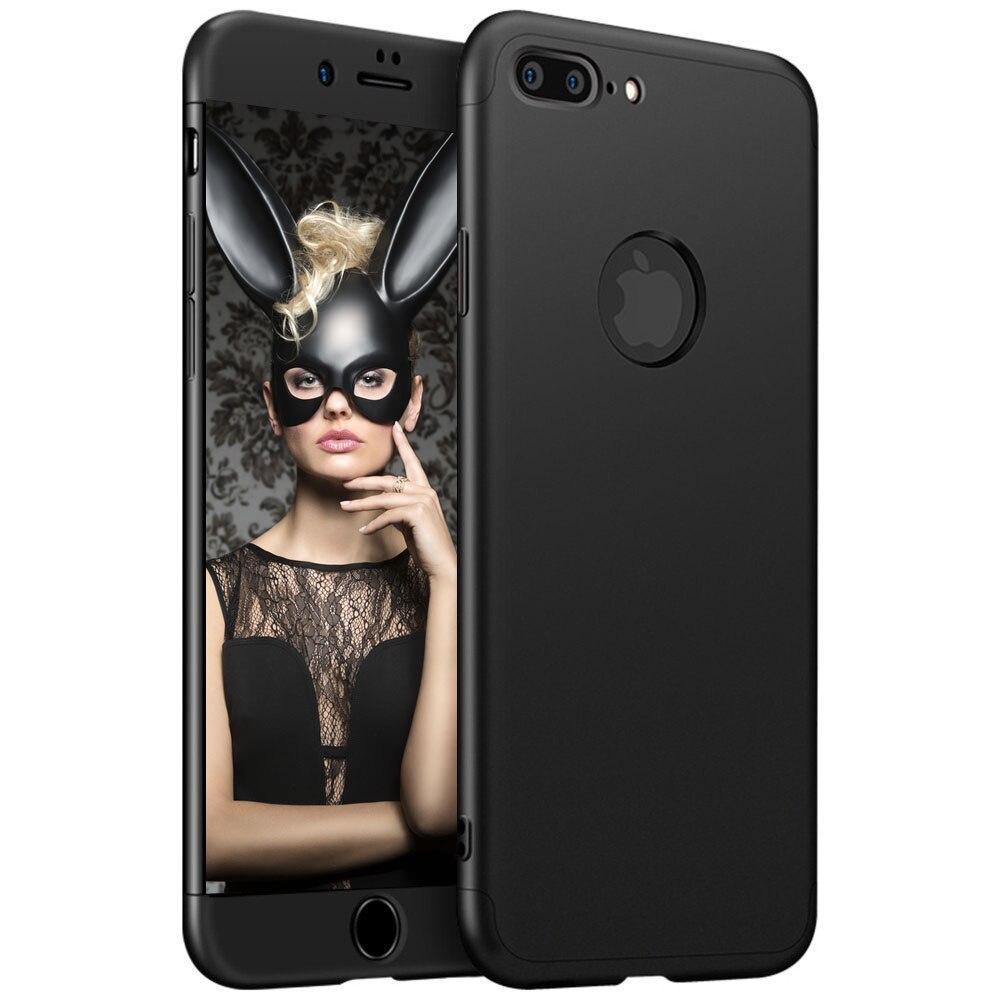 Husa telefon Iphone 8 Plus ofera protectie completa 3in1 Ultrasubtire Lux Black Matte