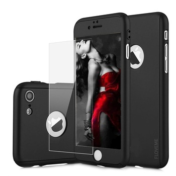 Husa carcasa telefon Iphone 8 Plus 360° Ultra Subtire si Folie Sticla - Black Matte Husa carcasa telefon Iphone 8 Plus 360° Ultra Subtire si Folie Sticla - Black Matte