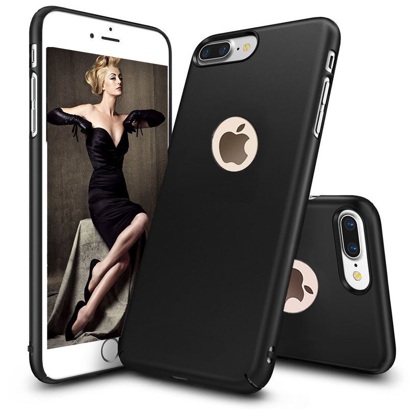 Husa telefon Iphone 8 Plus ofera protectie Ultrasubtire - Silk Black Matte
