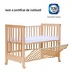 Patut co-sleeping 120x60 cu laterala culisanta total si roti Treppy Dreamy Plus, integral din lemn masiv fag, reglabil pe 5 nivele, include sistem de ancorare, culoare natur