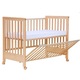 Patut co-sleeping 120x60 cu laterala culisanta total si roti Treppy Dreamy Plus, integral din lemn masiv fag, reglabil pe 5 nivele, include sistem de ancorare, culoare natur