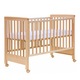 Patut co-sleeping 120x60 cu laterala culisanta total si roti Treppy Dreamy Plus, integral din lemn masiv fag, reglabil pe 5 nivele, include sistem de ancorare, culoare natur