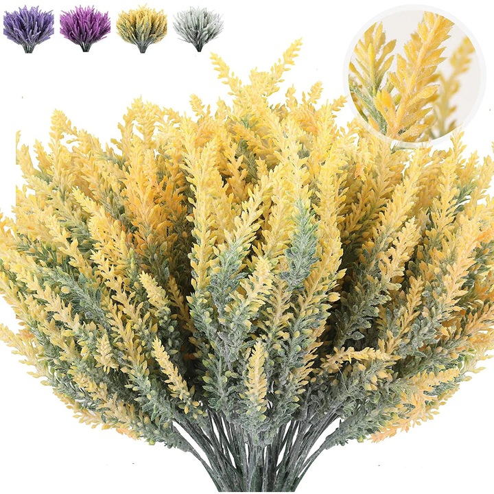 Buchet lavanda artificiala YANYXR, 8 seturi, multicolor, 14.5"