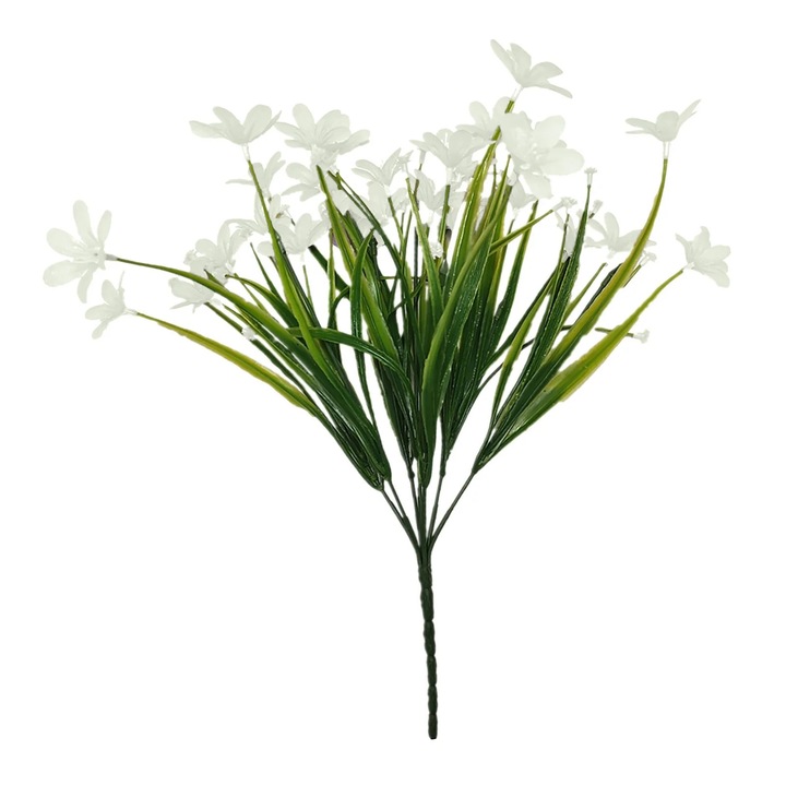 YANYXR kültéri művirág, csokor, zöld-fehér, 35cm