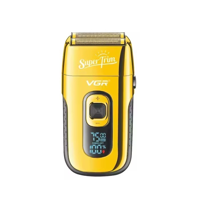 Aparat de barbierit electric, fara fir, VGR V-332, afisaj LED, auriu