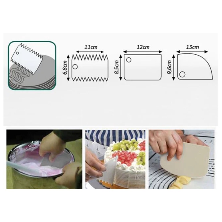 Set Cofetarie & Brutarie Spautula Taiere Modelare 9x14cm - 3buc
