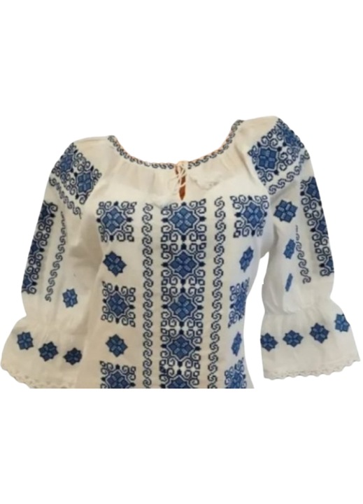 Hagyományos női ing, pamut, kék, 2XL méret