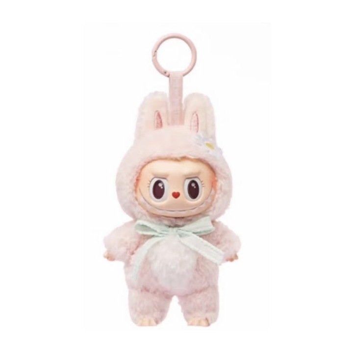Плюшена играчка Labubu, 17 см, розово/сладко сърце